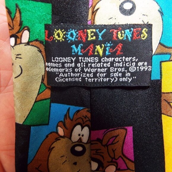 Vintage Looney Tunes Mania TAZ Polyester Tie - Picture 7 of 9